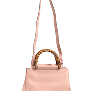 Gucci Pink And White Calfskin Small Nymphaea Top Handle Bag