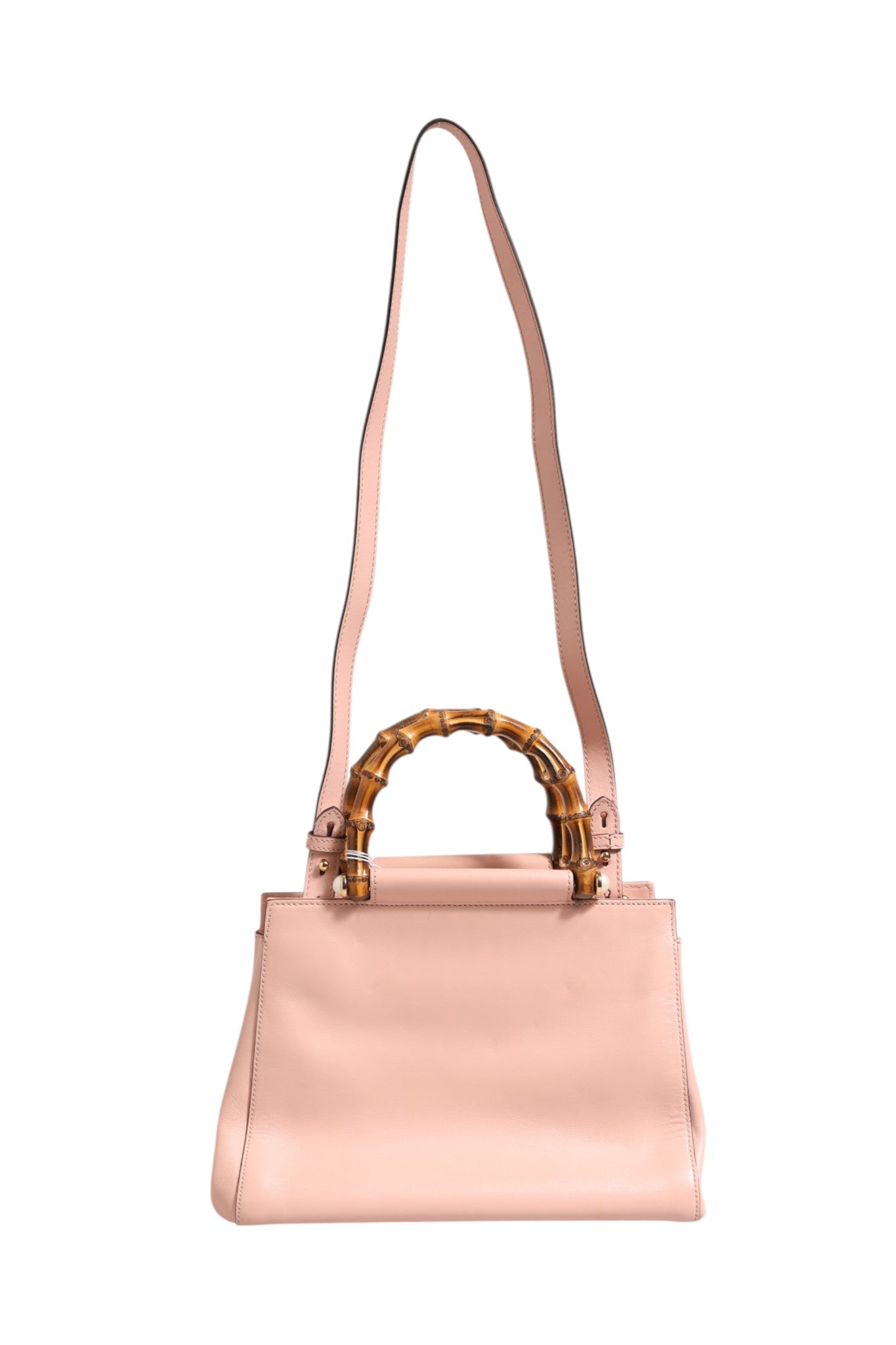 Gucci Pink And White Calfskin Small Nymphaea Top Handle Bag