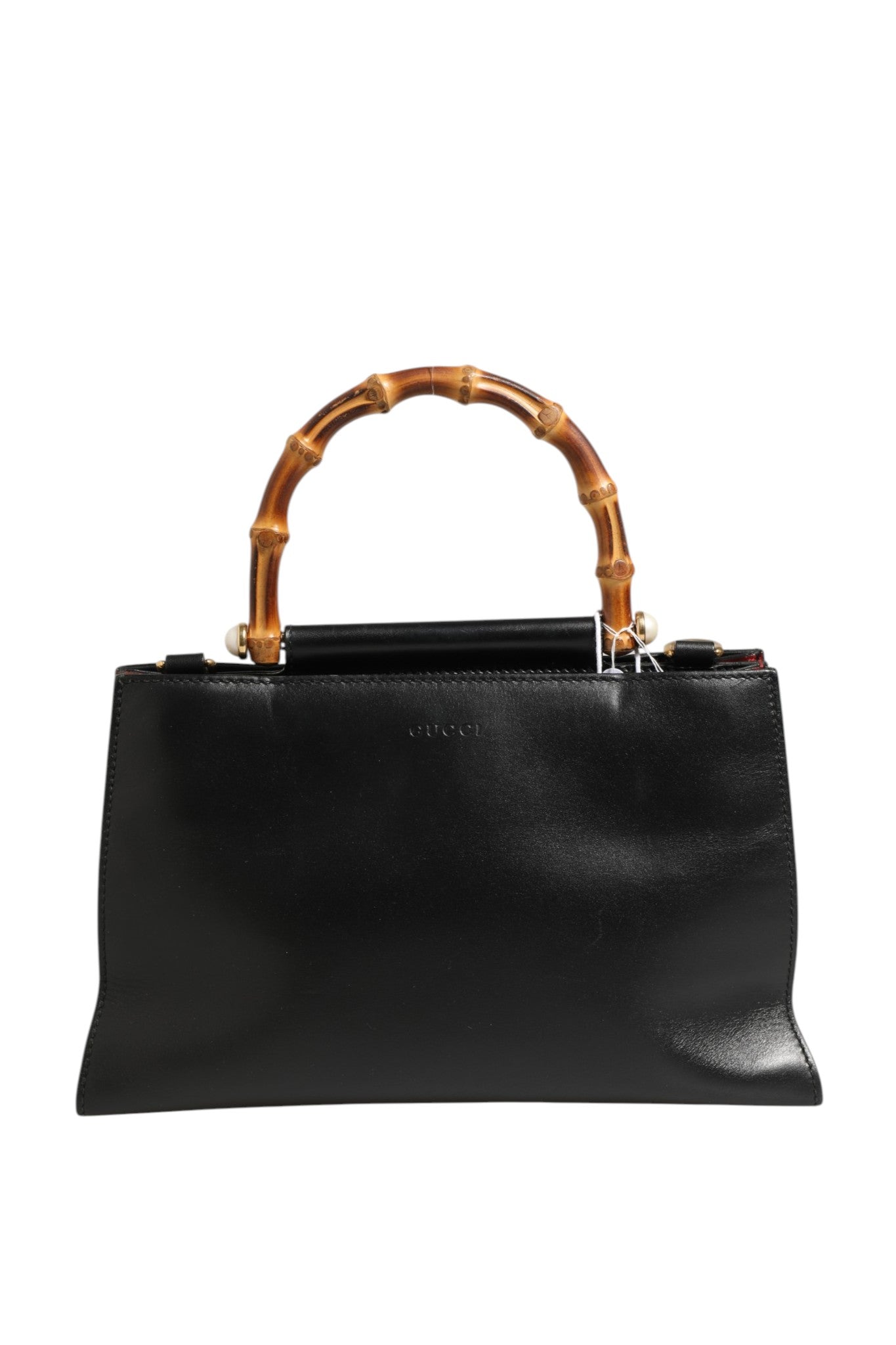 Gucci Nymphaea Bamboo Top Handle Leather Bag