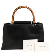 Gucci Nymphaea Bamboo Top Handle Leather Bag