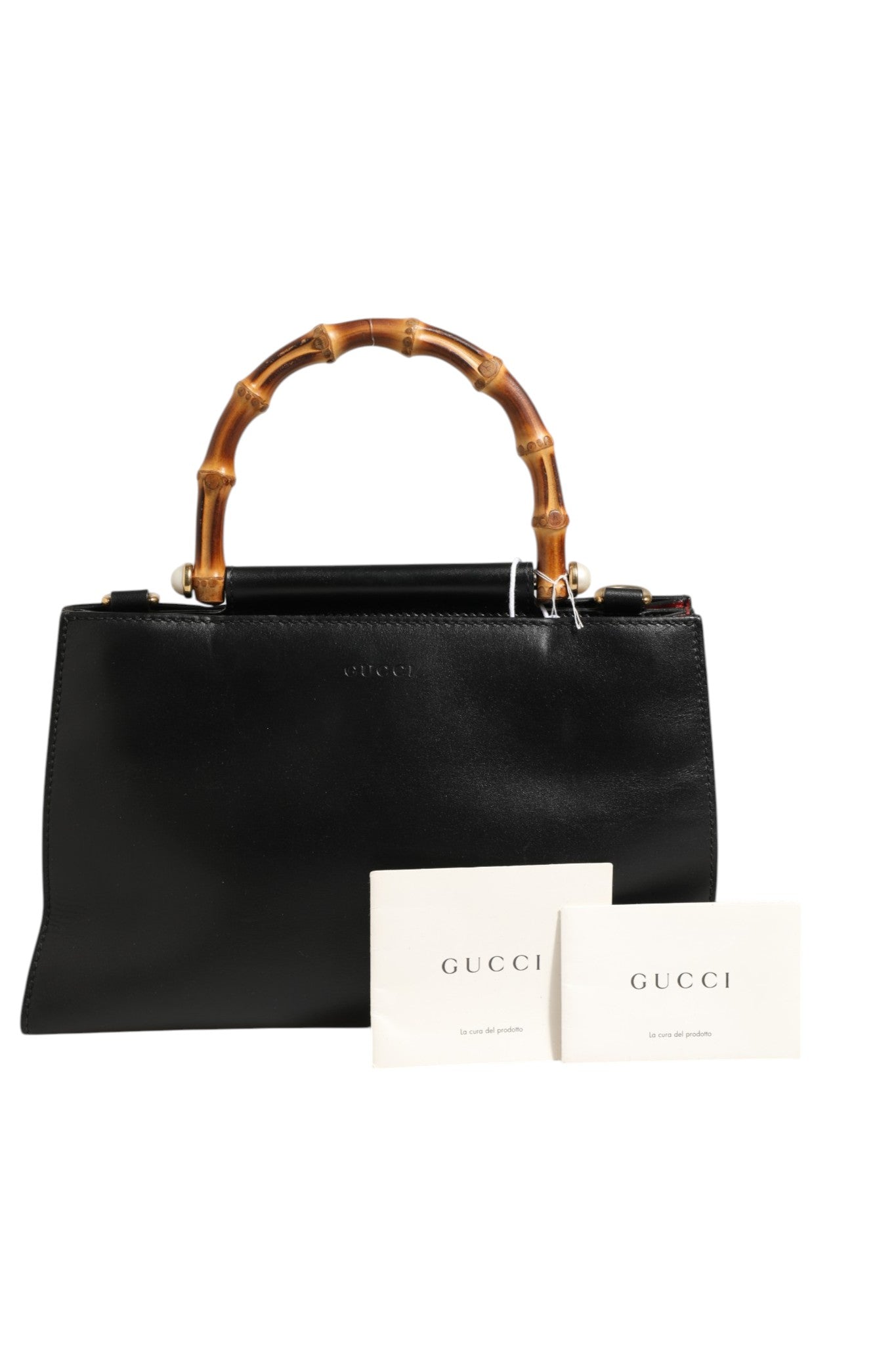 Gucci Nymphaea Bamboo Top Handle Leather Bag