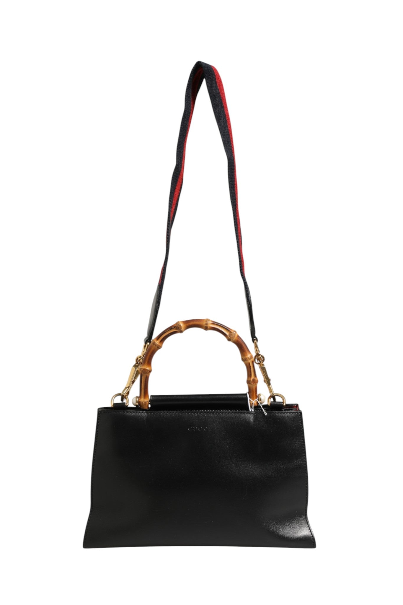 Gucci Nymphaea Bamboo Top Handle Leather Bag