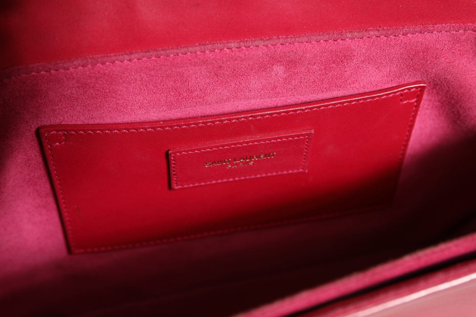 Saint Laurent Loulou Pink Leather Shoulder Handbag 24cm