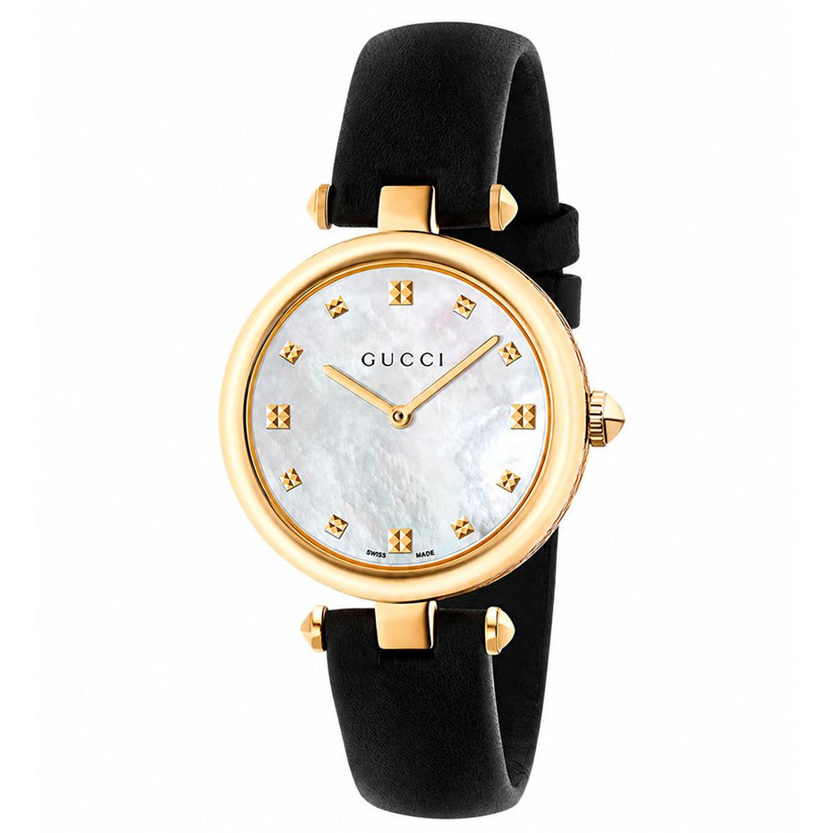 Gucci Black Leather Dress Watch