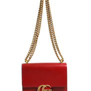 Gucci Marmont small shoulder bag in Rosso Ancora red leather