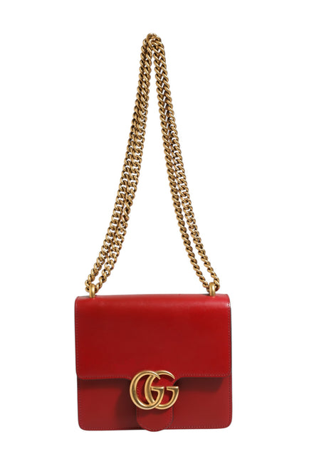 Gucci Marmont small shoulder bag in Rosso Ancora red leather