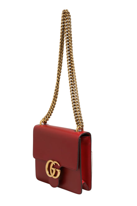 Gucci Marmont small shoulder bag in Rosso Ancora red leather
