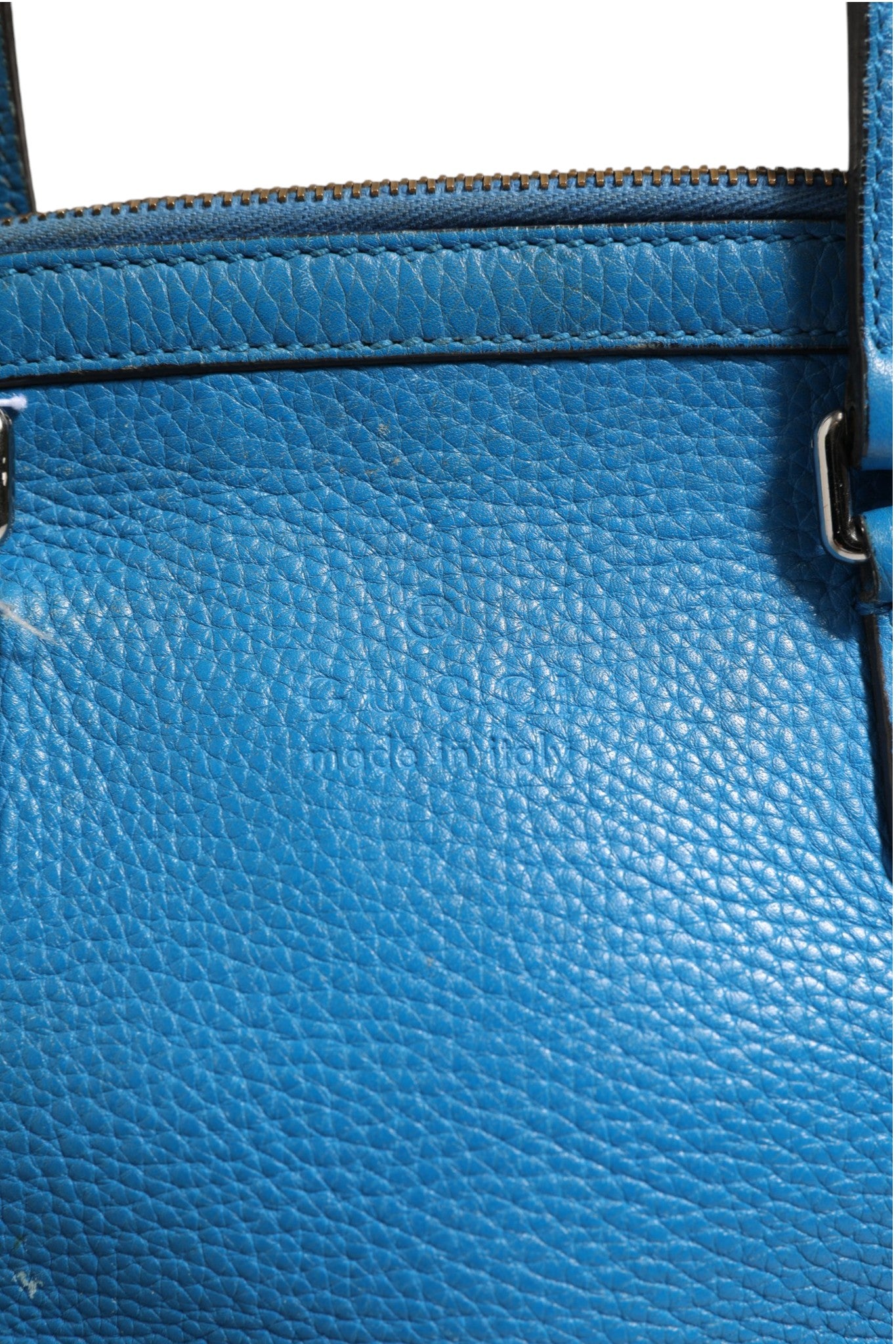 Gucci Blue Leather Dome Handbag