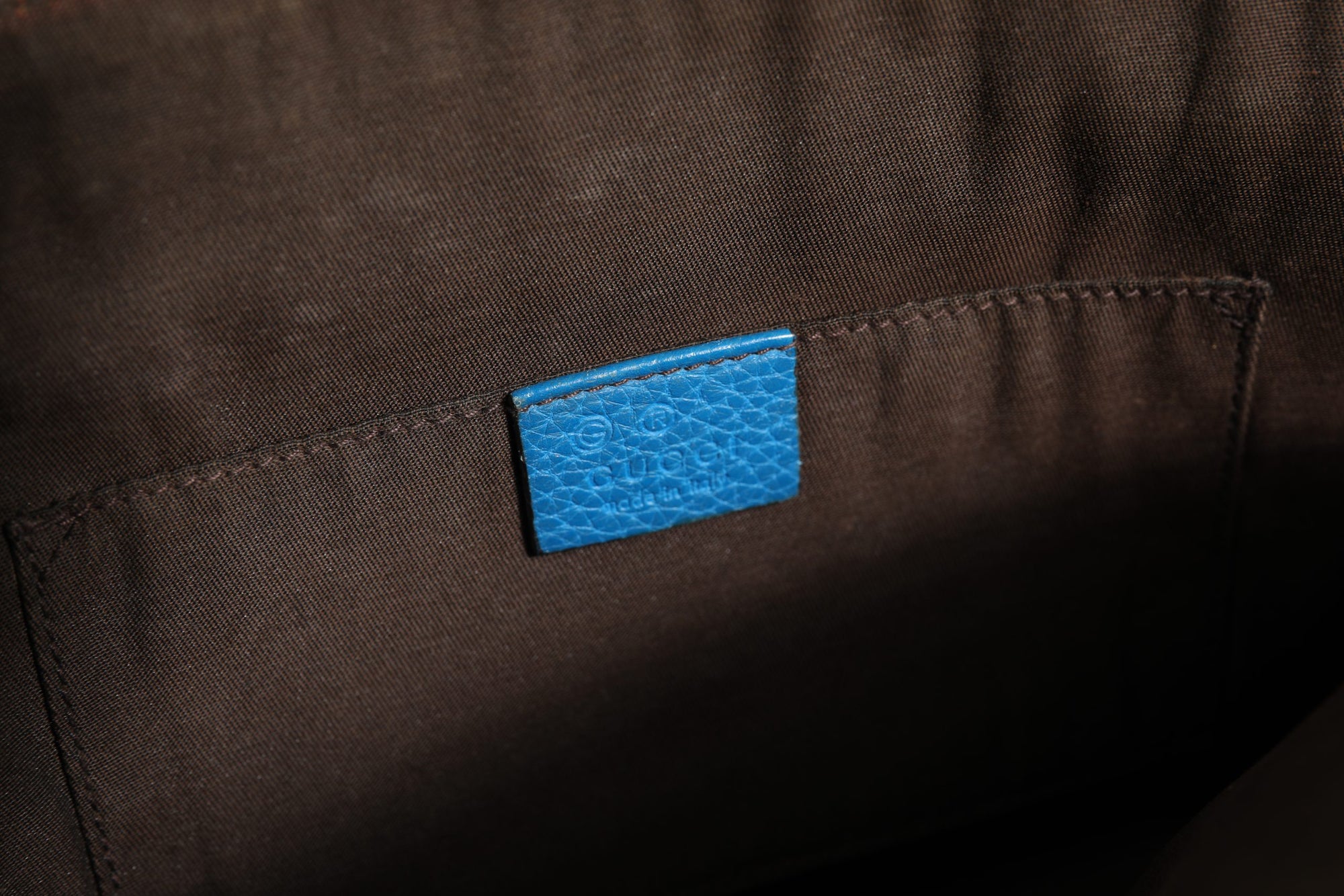 Gucci Blue Leather Dome Handbag