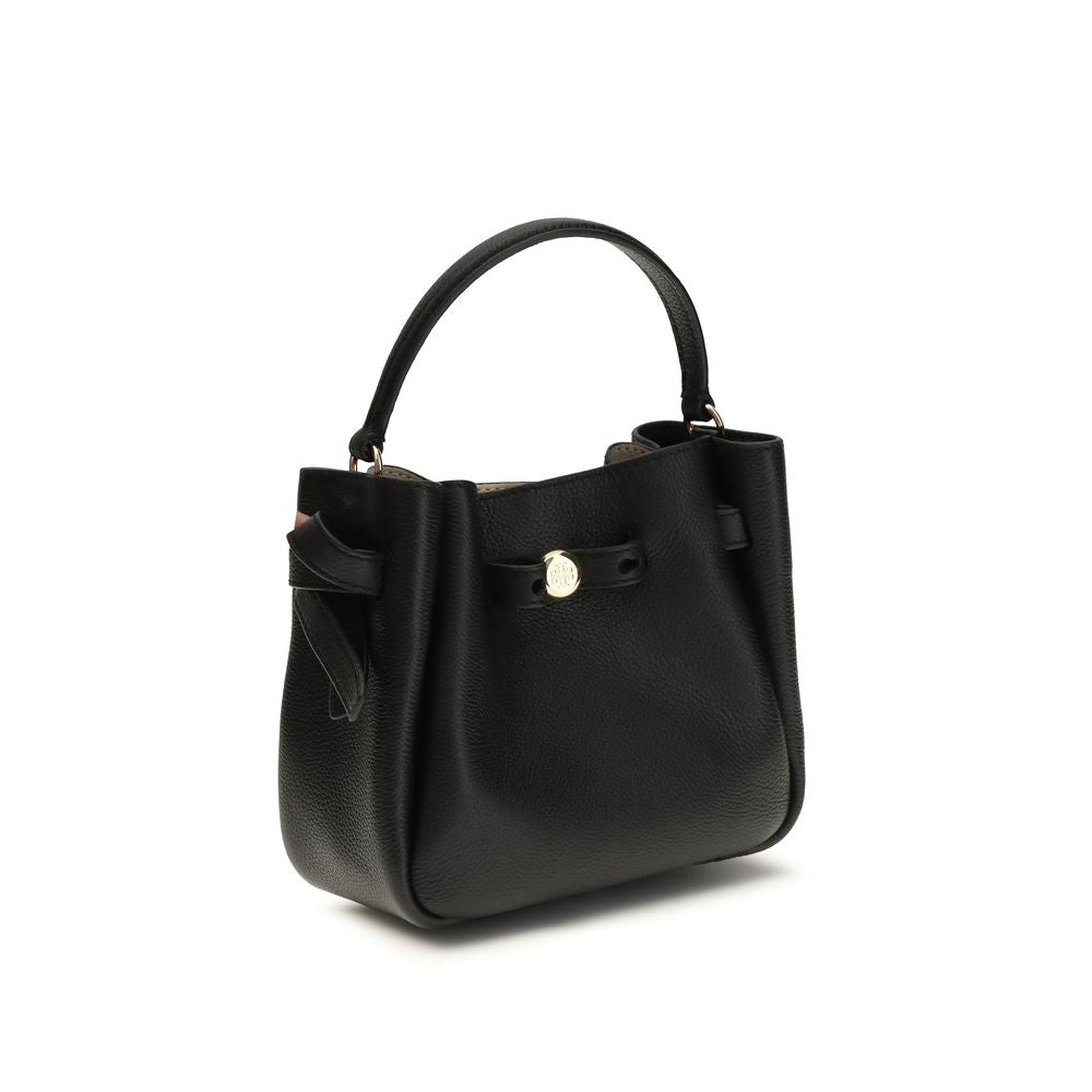 Tory Burch Black Calf Leather Bos Taurus Shoulder Bag