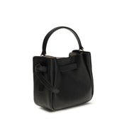 Tory Burch Black Calf Leather Bos Taurus Shoulder Bag
