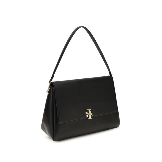 Tory Burch Μαύρη Δερμάτινη Τσάντα Ώμου Bos Taurus