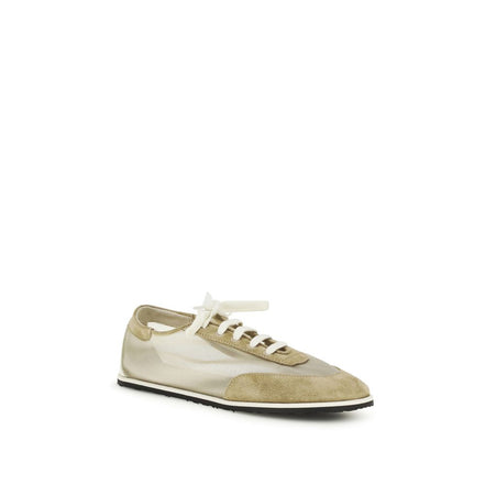 Dear Frances Beige Calf Leather Bos Taurus Low Top Sneakers