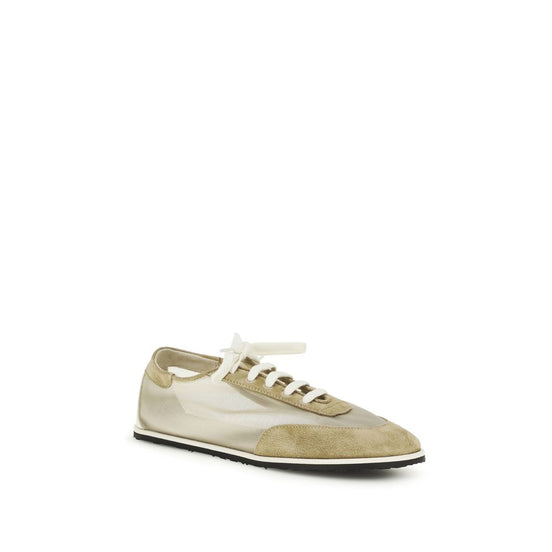 Dear Frances Beige Calf Leather Bos Taurus Low Top Sneakers