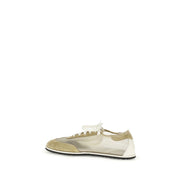 Dear Frances Beige Calf Leather Bos Taurus Low Top Sneakers