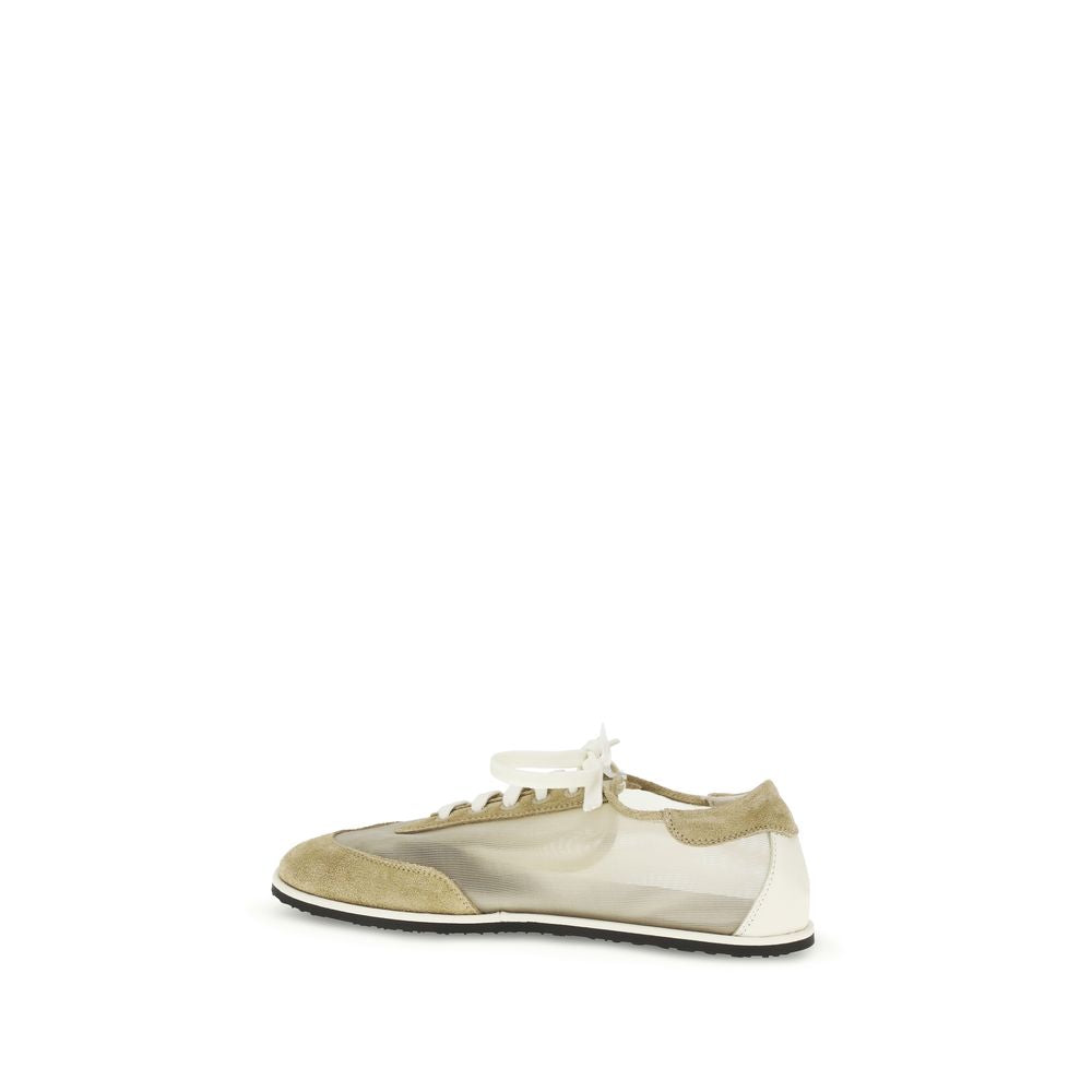 Dear Frances Beige Calf Leather Bos Taurus Low Top Sneakers