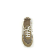 Dear Frances Beige Calf Leather Bos Taurus Low Top Sneakers