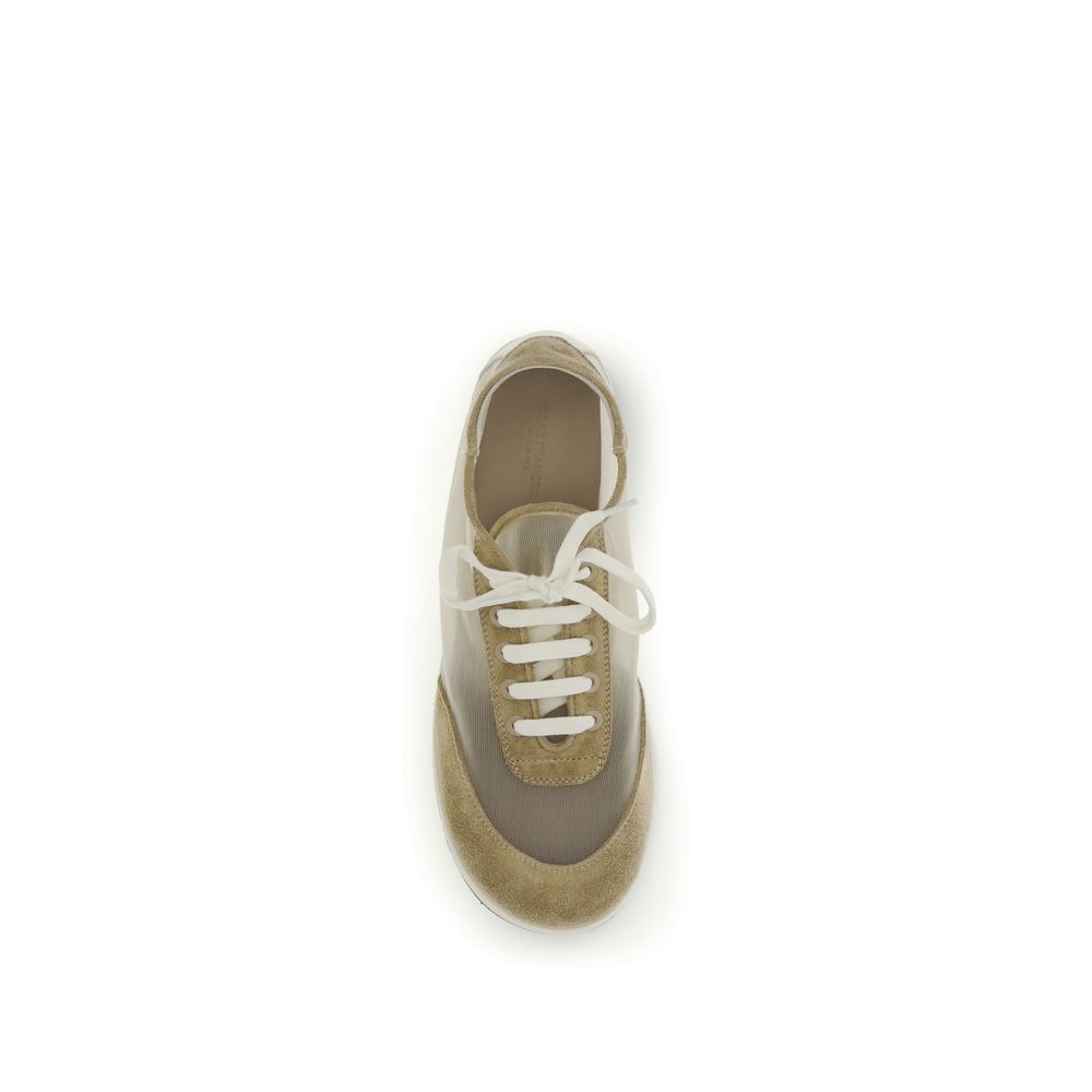 Dear Frances Beige Calf Leather Bos Taurus Low Top Sneakers