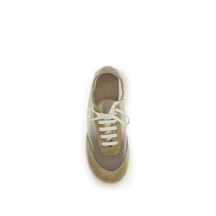 Dear Frances Beige Calf Leather Bos Taurus Low Top Sneakers