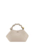 Ganni White Calf Leather Bos Taurus Handbag