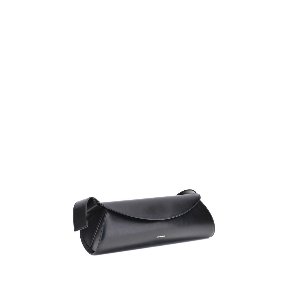 Jil Sander Black Calf Leather Bos Taurus Shoulder Bag