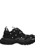 Versace Black Fabric Chunky Sneakers