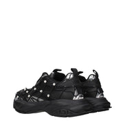 Versace Black Fabric Chunky Sneakers