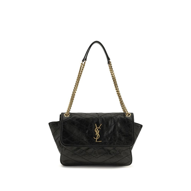 Saint Laurent Black Calf Leather Bos Taurus Shoulder Bag
