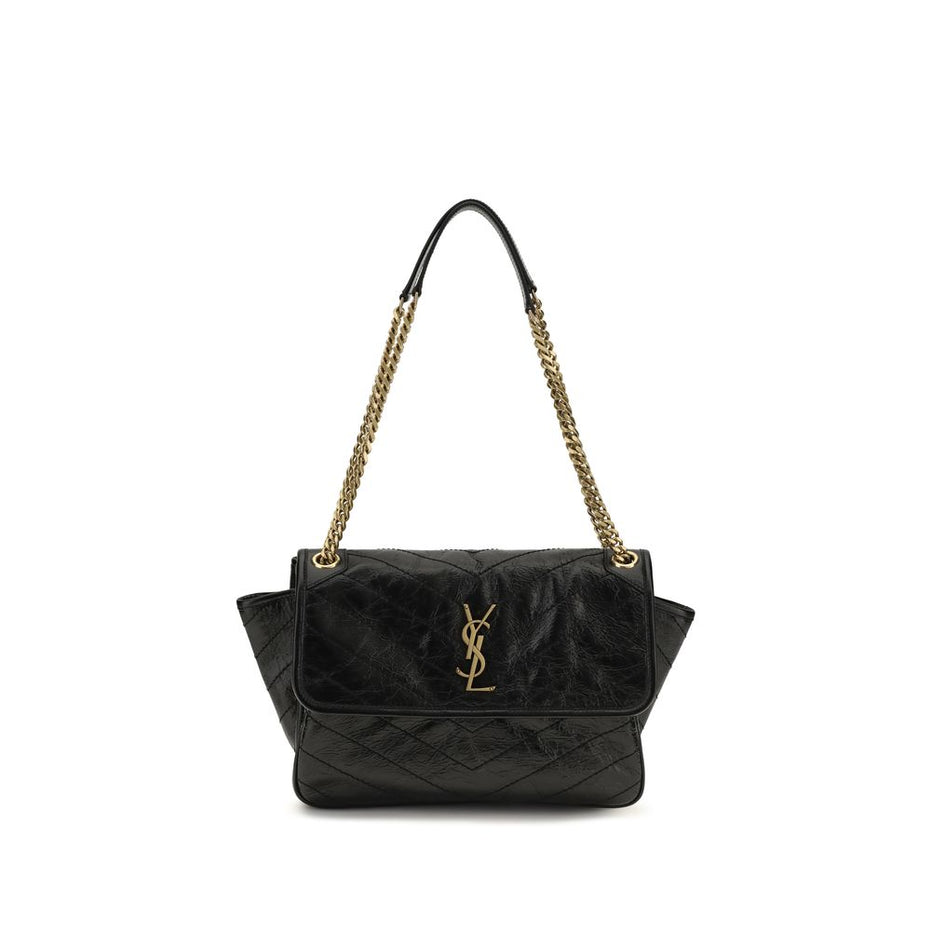 Saint Laurent Black Calf Leather Bos Taurus Shoulder Bag