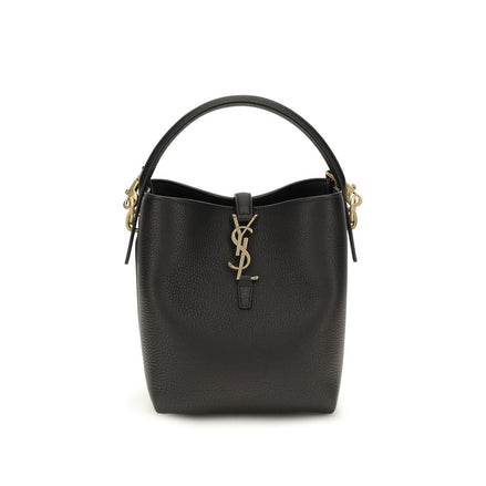 Saint Laurent Black Calf Leather Bos Taurus Backet Bag