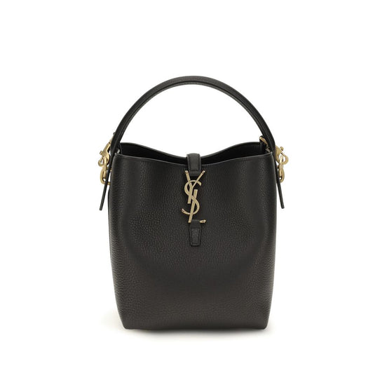 Saint Laurent Le 37 Black Grained Leather Bucket Bag
