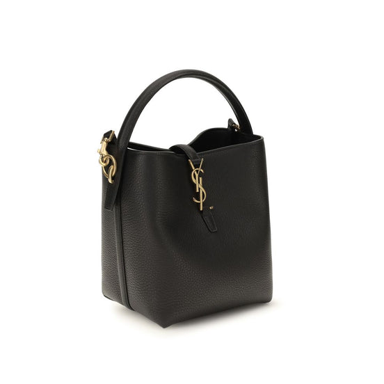 Saint Laurent Le 37 Black Grained Leather Bucket Bag