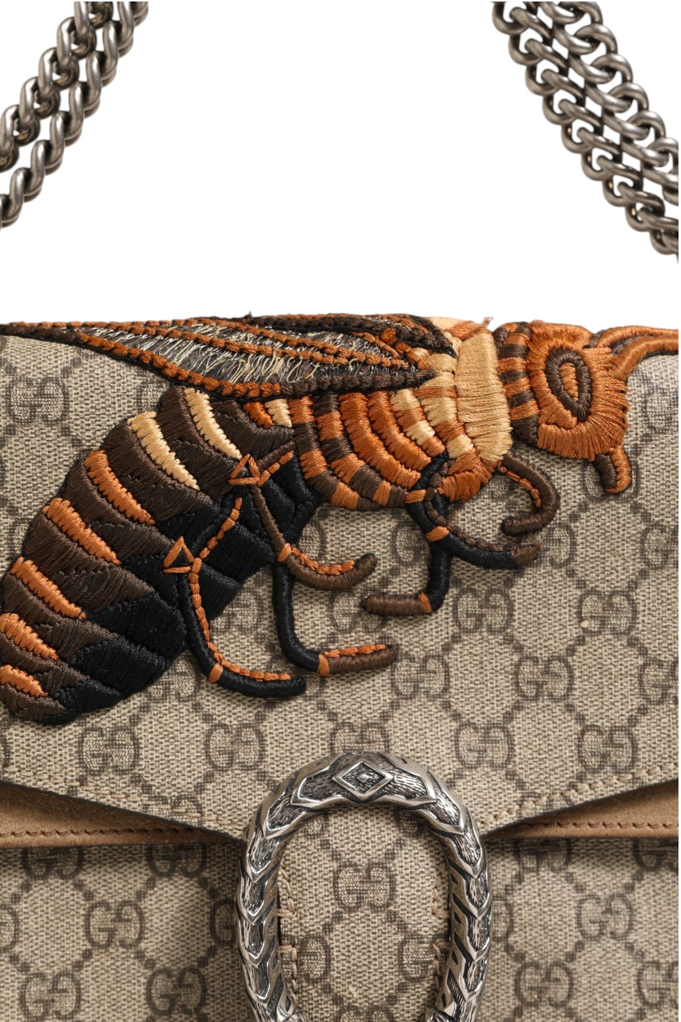 Gucci Supreme Monogram Bee Embroidered Shoulder Bag