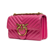 PINKO Pink Leather Love One Mini Shoulder Bag