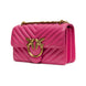 PINKO Pink Leather Love One Mini Shoulder Bag