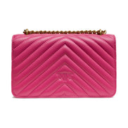 PINKO Pink Leather Love One Mini Shoulder Bag