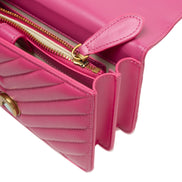 PINKO Pink Leather Love One Mini Shoulder Bag