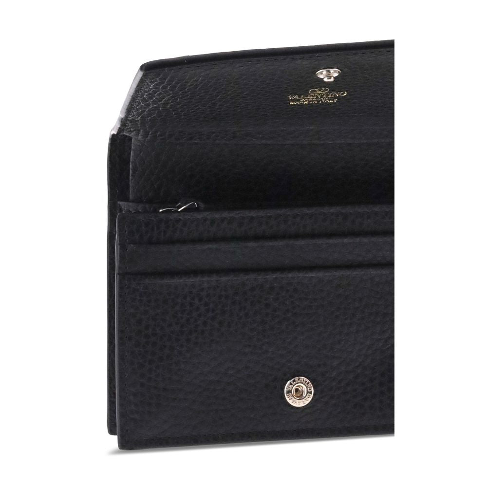 Valentino Garavani Black Calf Leather Bos Taurus Wallet