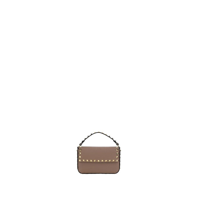 Valentino Garavani Beige Calf Leather Bos Taurus Shoulder Bag