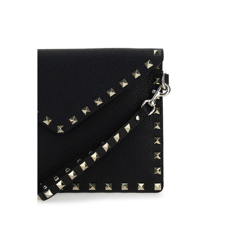 Valentino Garavani Black Calf Leather Bos Taurus Clutch Bag