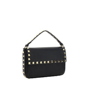 Valentino Garavani Black Calf Leather Bos Taurus Shoulder Bag