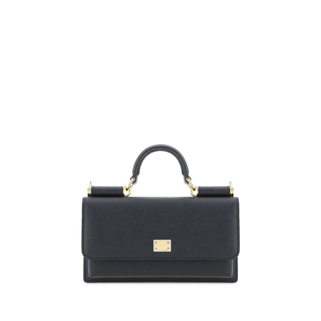 Dolce & Gabbana Black Calf Leather Bos Taurus Shoulder Bag