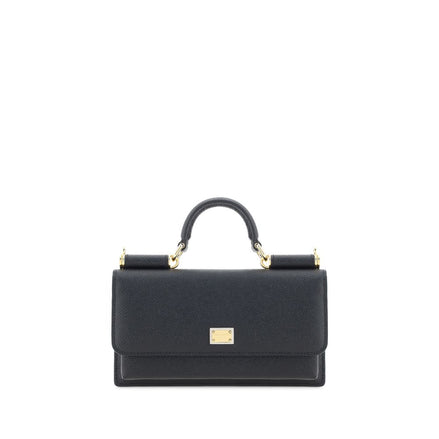 Dolce & Gabbana Black Calf Leather Bos Taurus Shoulder Bag
