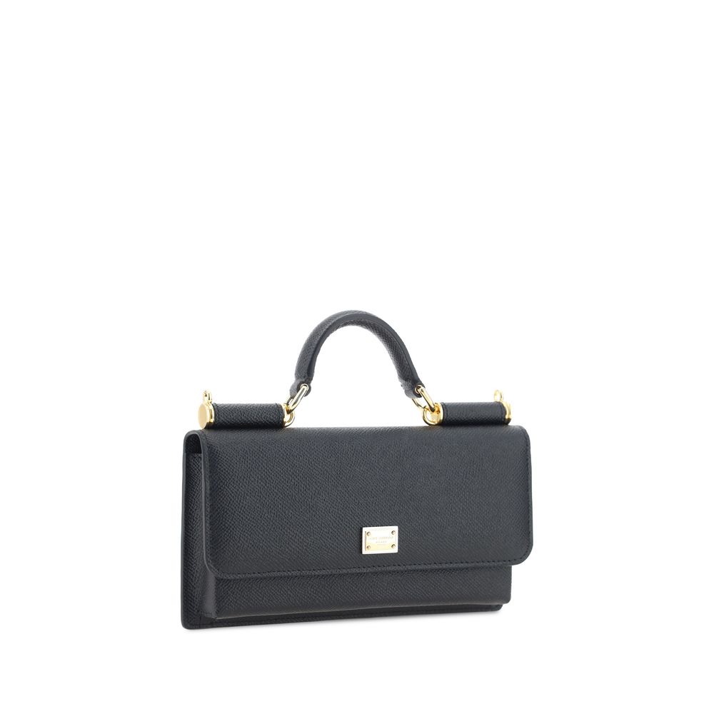 Τσάντα Ώμου Dolce & Gabbana Μαύρο Δέρμα Μόσχου Bos Taurus