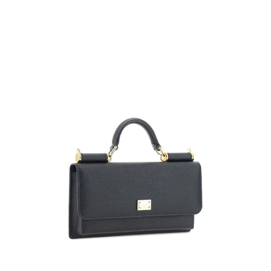 Τσάντα Ώμου Dolce & Gabbana Μαύρο Δέρμα Μόσχου Bos Taurus