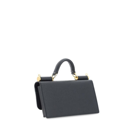 Τσάντα Ώμου Dolce & Gabbana Μαύρο Δέρμα Μόσχου Bos Taurus