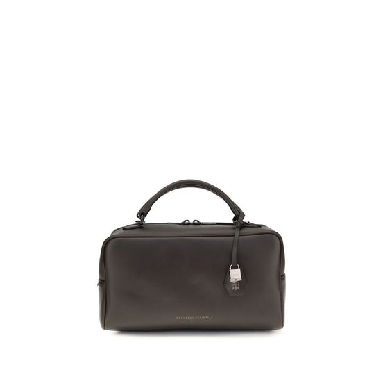 Brunello Cucinelli Brown Calf Leather Bos Taurus Shoulder Bag