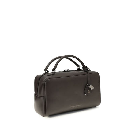 Brunello Cucinelli Brown Calf Leather Bos Taurus Shoulder Bag