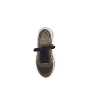 Brunello Cucinelli Brown Calf Leather Bos Taurus Athletic Sneakers