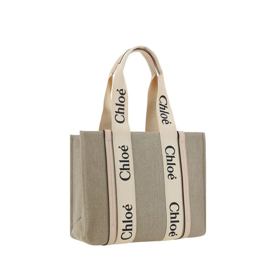 Τσάντα χειρός Chloé από μπεζ λινό